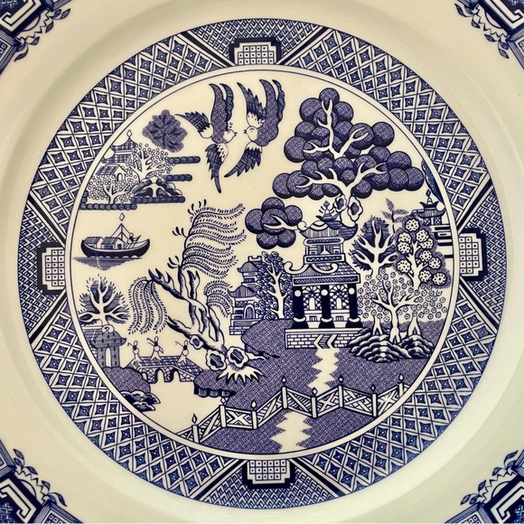 Large Royal Cuthbertson Blue Willow Serving Plate 12” - Picture 3 of 9